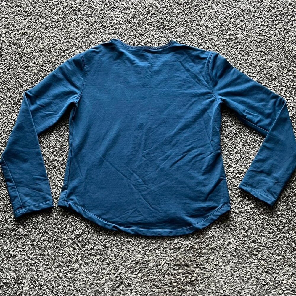 Blue Woolrich Womens Large Button Up Long Sleeve Merino Wool Top, - Picture 4 of 8